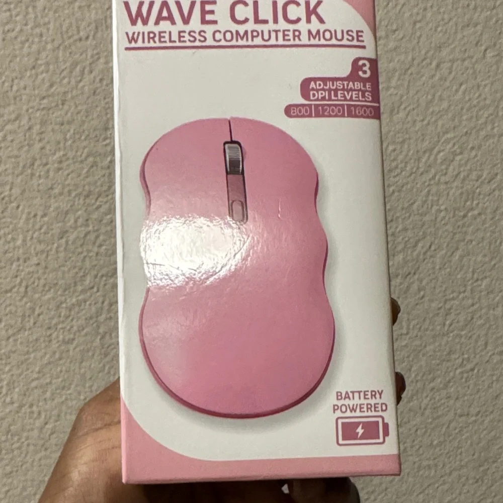 Wave Click Pink Wireless Computer Mouse